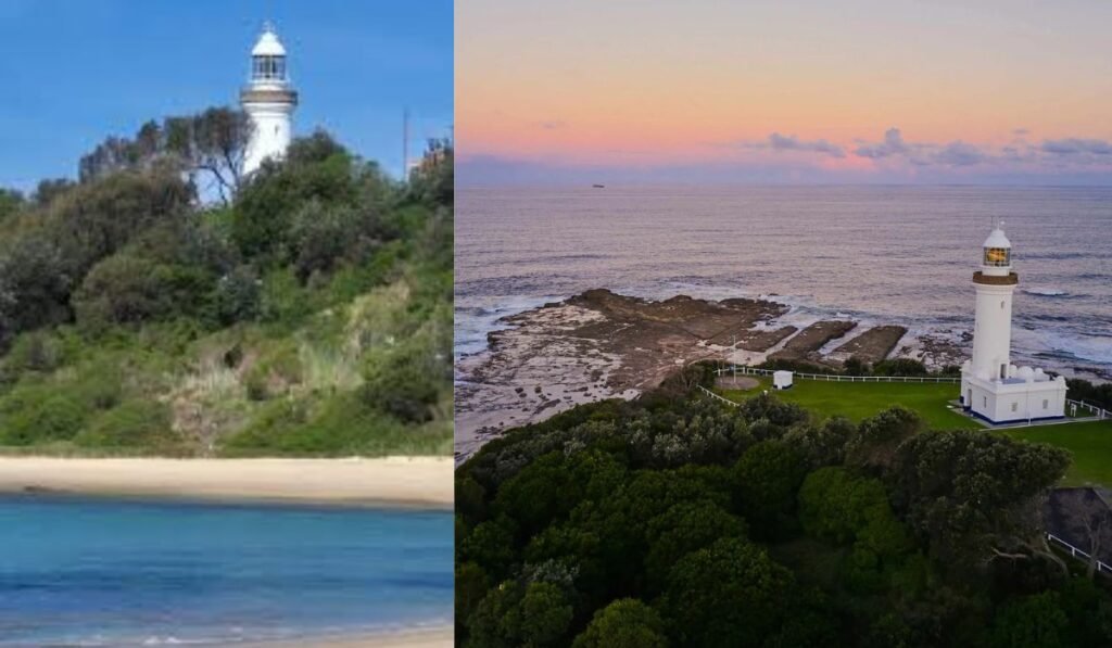 Cabbage Tree Harbour and Norah Head Rockpool. Norah Head Lighthouse can be seen in the background