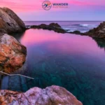 Blue Pool Bermagui rock pool at sunset image
