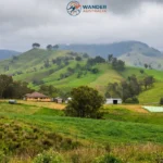 Rolling green hills and farmland near Gresford NSW Australia image