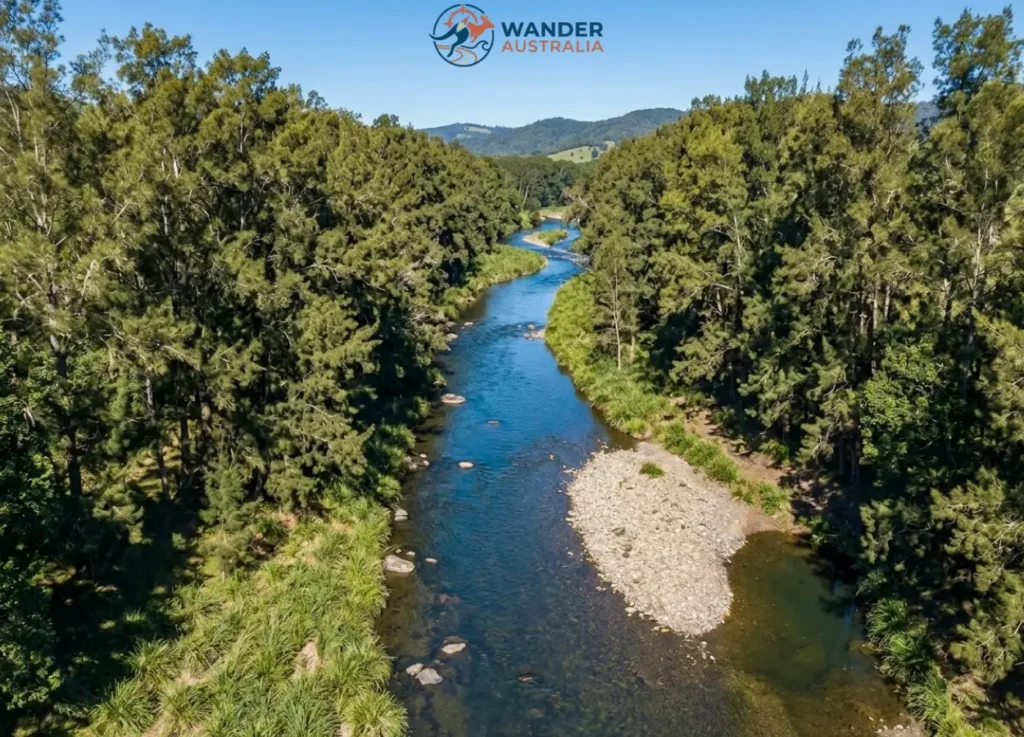 Aerial view of the Allyn River near Gresford NSW Australia image