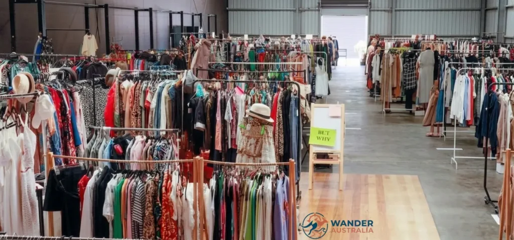 Clothing racks at Raid My Wardrobe preloved fashion event Newcastle image
