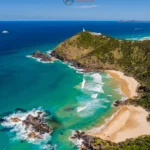 Aerial view of Smoky Cape headland, beaches, and turquoise waters image