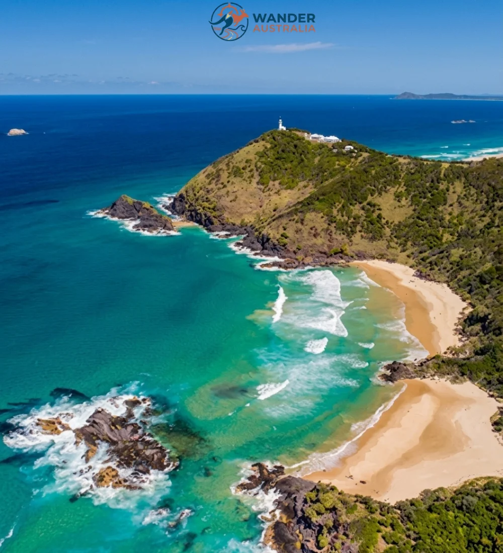 Aerial view of Smoky Cape headland, beaches, and turquoise waters image